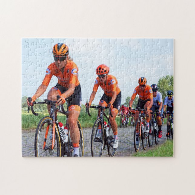 Road Cycling Race in Tour de France Jigsaw Puzzle (Horizontal)