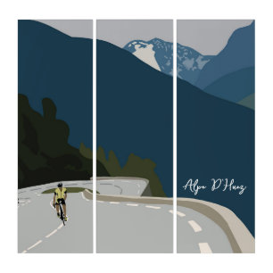Road cycling, road bike, cyclist, Alpe d’huez Triptych