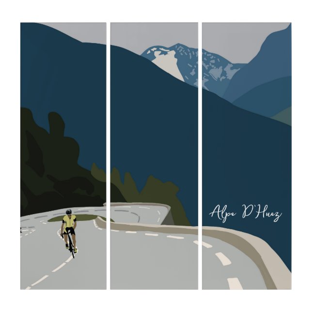 Road cycling, road bike, cyclist, Alpe d’huez Triptych (Front)