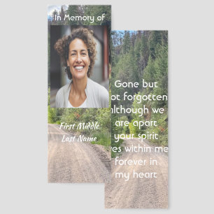 Road Forest Memorial Prayer Card Photo Keepsake Bookmarks