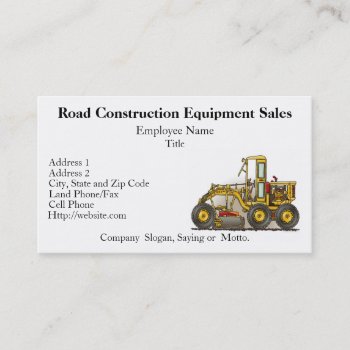 Road Grader Construction Business Cards by justconstruction at Zazzle