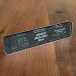 Road Haulage Semi-Truck blue logo Desk Name Plate