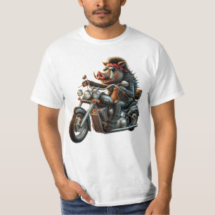 Road Hog Biker T-Shirt Rebel Motorcycle Hog Desi