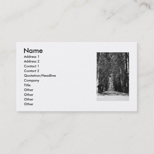 Customizable Road In A Park Business Card