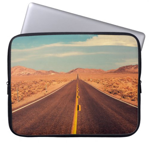 road in prairieroadbrightlandscapepathcloudco laptop sleeve