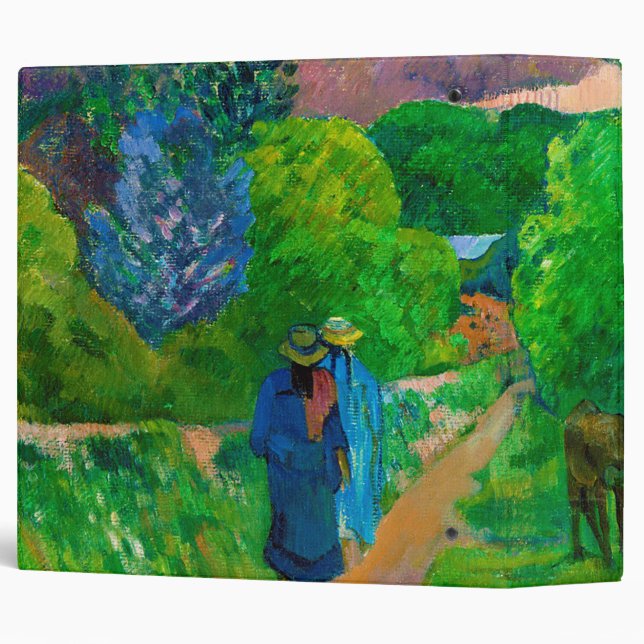 Road in Tahiti, Gauguin 3 Ring Binder (Back/Spine)