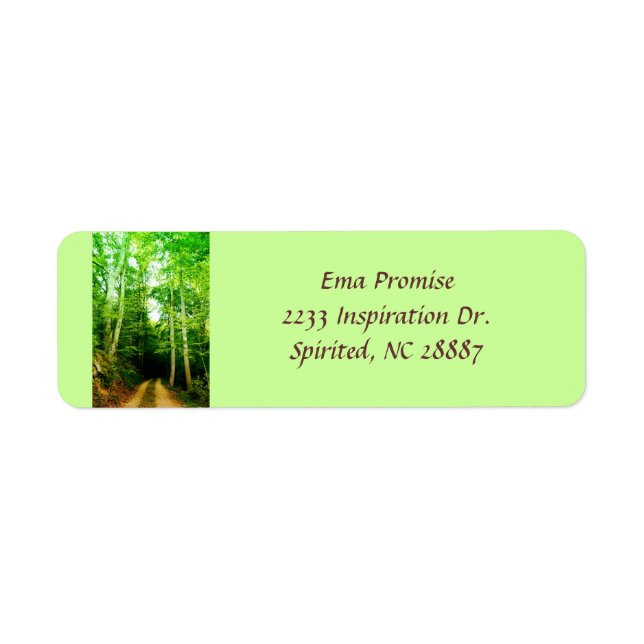Road in the Woods Address Label (Front)