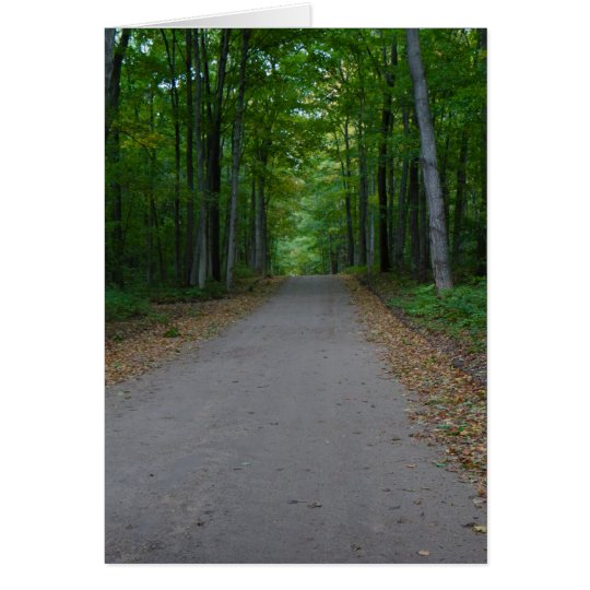Road in the woods. card