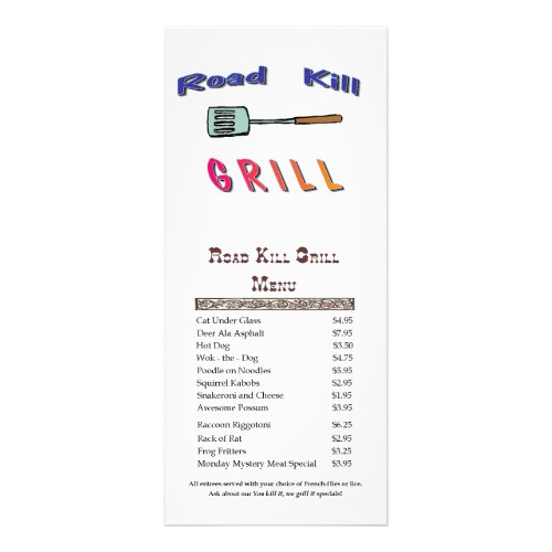 Road Kill Grill Rack Card