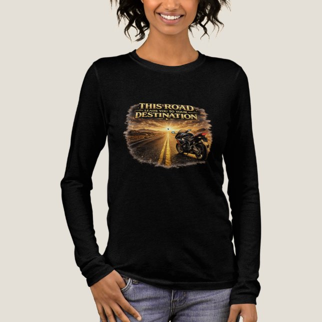 Road Leads to Your Destination Women’s Long Sleeve Tri-Blend Shirt (Front)