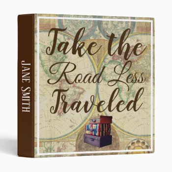 Road Less Traveled Adventure World Map 3 Ring Binder by GrudaHomeDecor at Zazzle