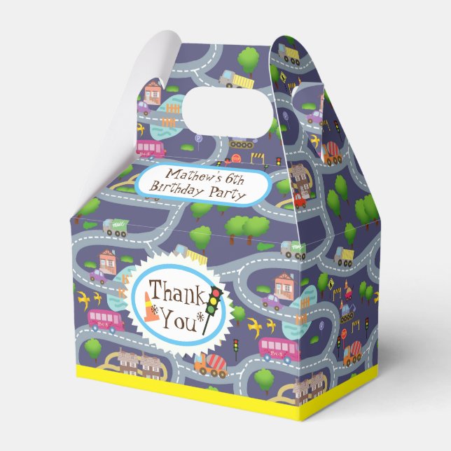 Road Map Blue Favor Box (Front Side)