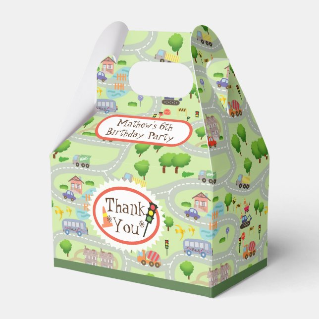 Road Map Green Favor Box (Front Side)