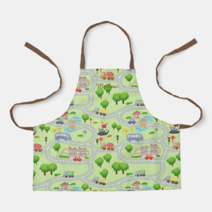 Road Map kids Green. All-Over Print Apron