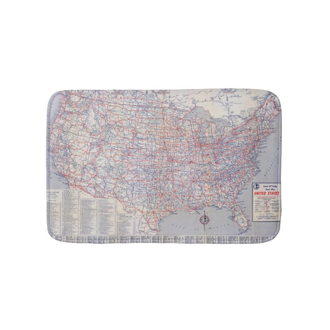 Road map United States Bathroom Mat (Front)