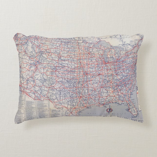 Road map United States Decorative Pillow (Front)