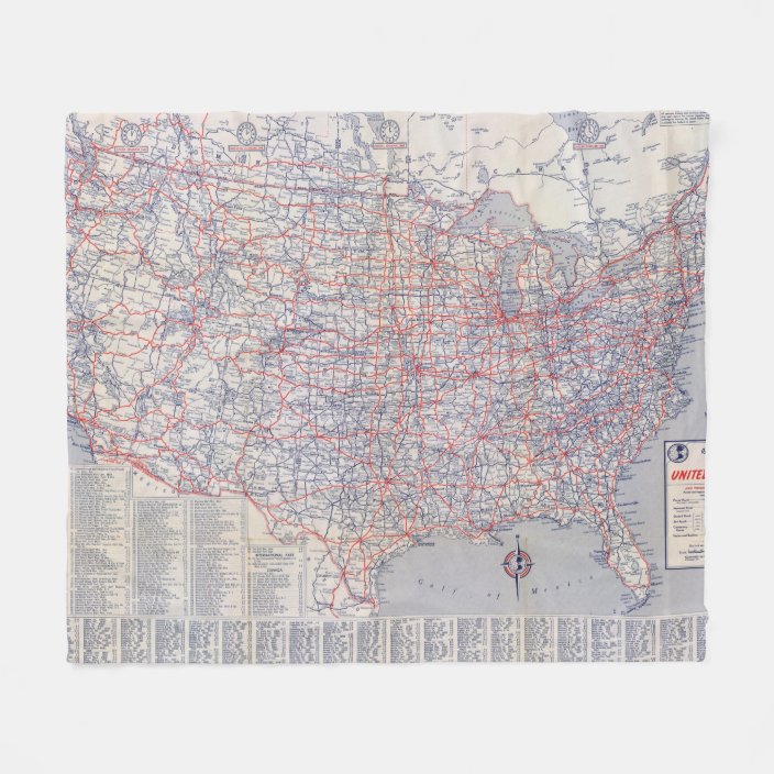 Road map United States Fleece Blanket | Zazzle.com