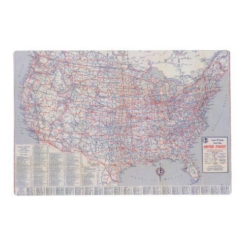 Road map United States Placemat