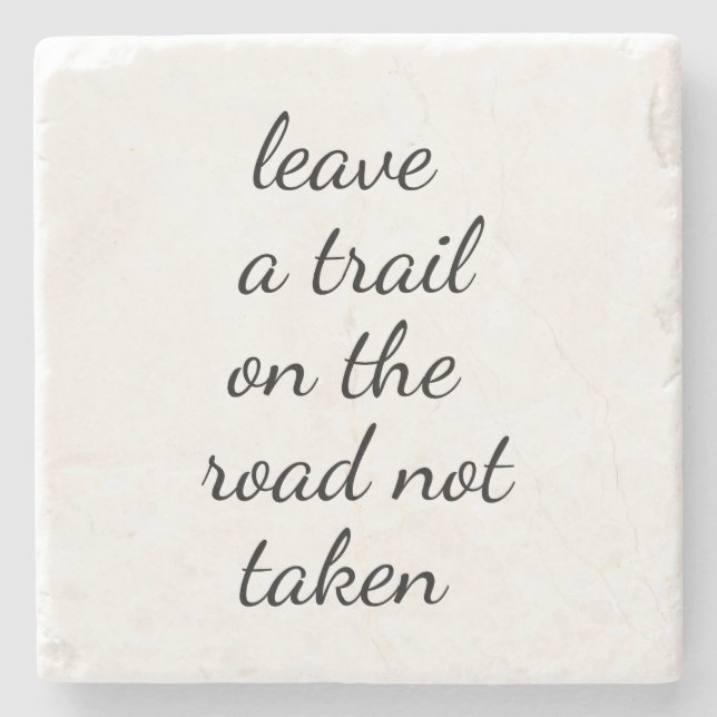 Road Not Taken Marble Stone Coaster (Front)
