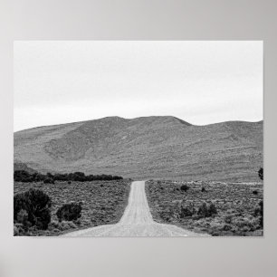 Road Outta Town // Black and White Scenery Poster