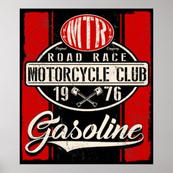 Road Race Motorcycle Club Poster by elmasca25 at Zazzle
