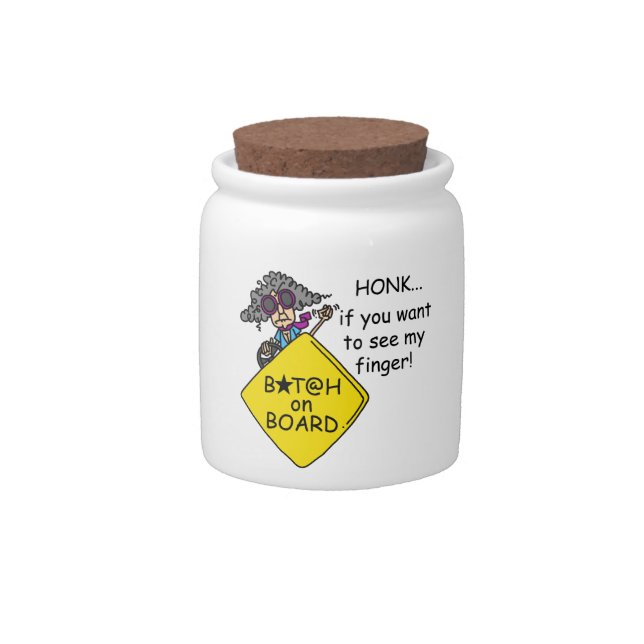 Road Rage Humor Candy Jar (Front)