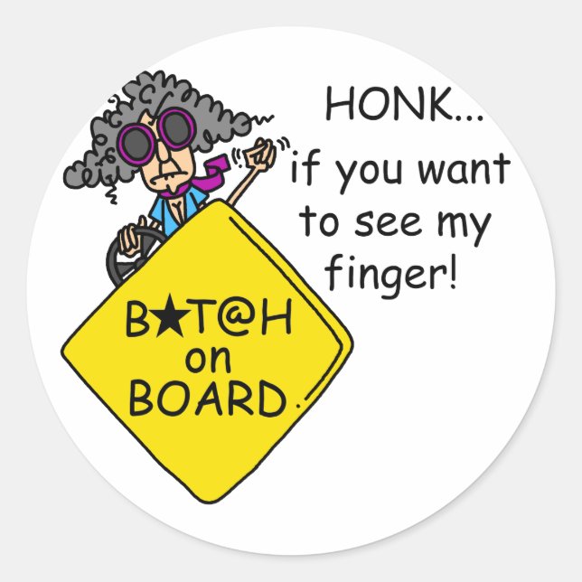 Road Rage Humor Classic Round Sticker (Front)