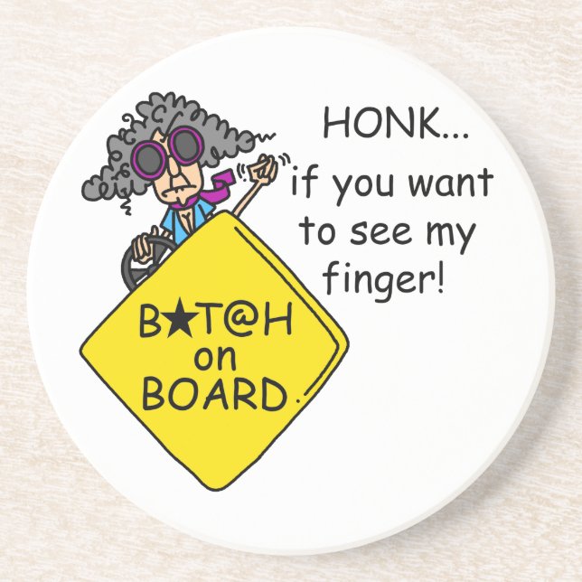 Road Rage Humor Drink Coaster (Front)