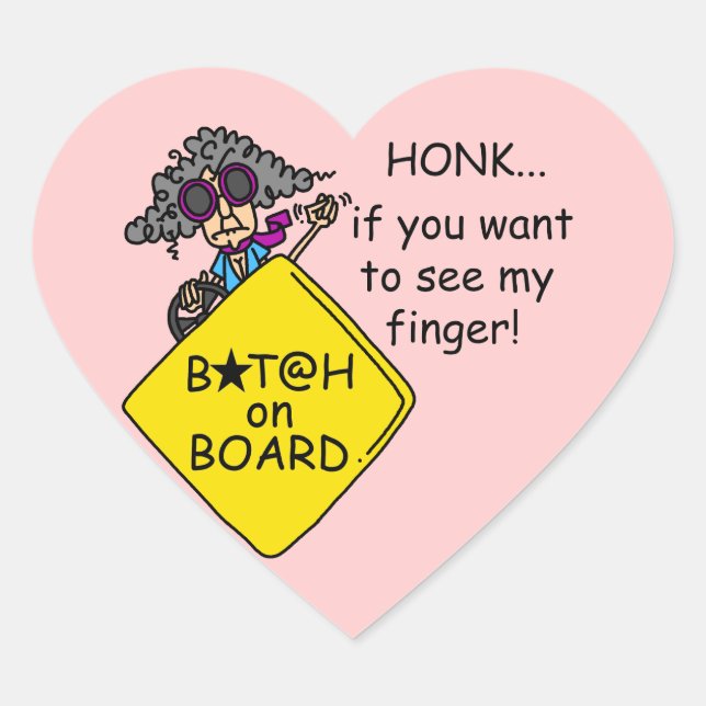 Road Rage Humor Heart Sticker (Front)