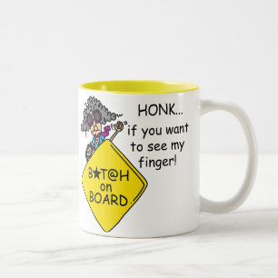 Road Rage Humor Two-Tone Coffee Mug