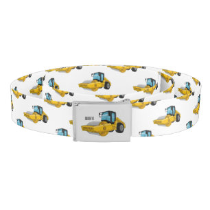 Road roller cartoon illustration belt