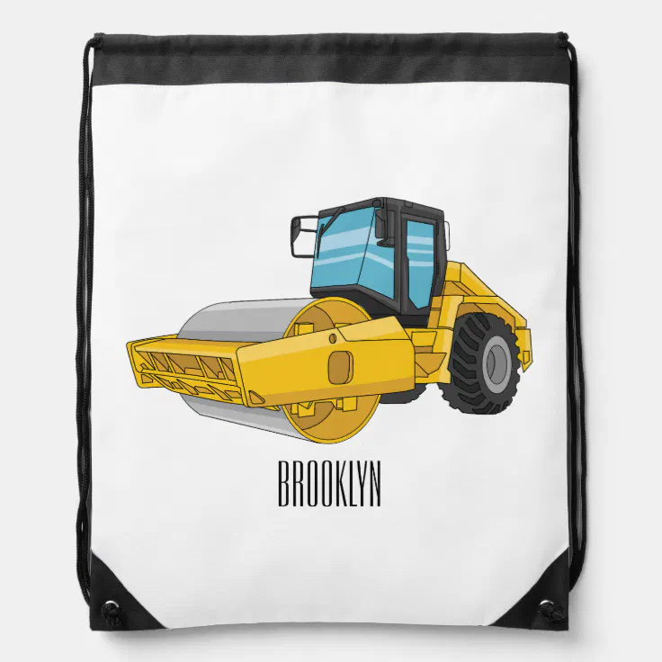 Road roller cartoon illustration drawstring bag | Zazzle Road roller cartoon illustration drawstring bag | Zazzle