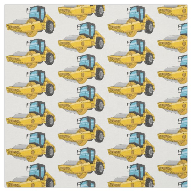 Road roller cartoon illustration fabric (Swatch)