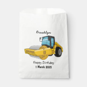Road roller cartoon illustration favor bag