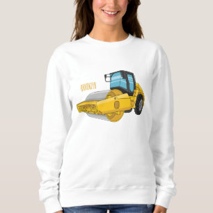 Road roller cartoon illustration sweatshirt