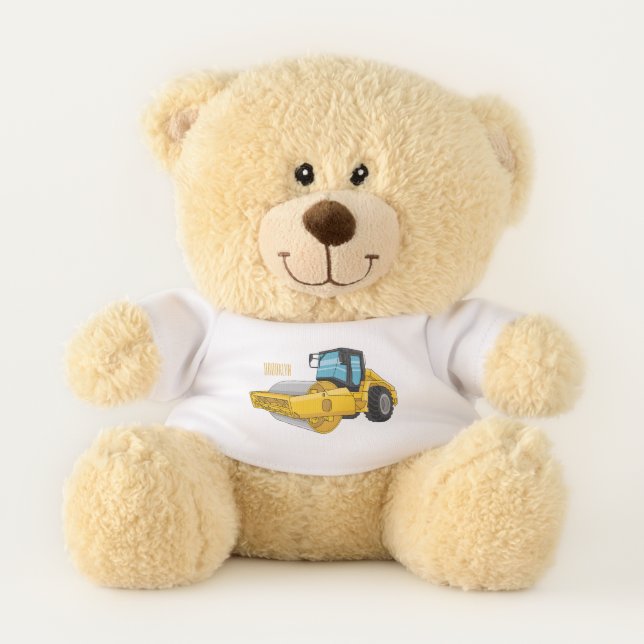 Road roller cartoon illustration teddy bear (Front)