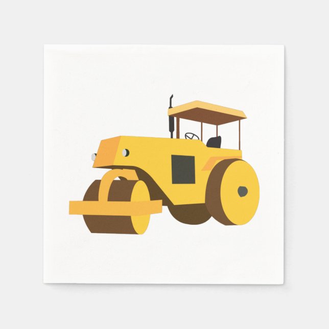Road Roller Compactor Construction Truck Napkins (Front)