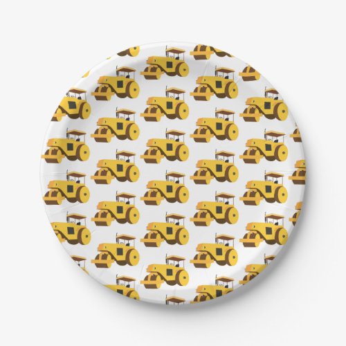 Road Roller Compactor Construction Truck Paper Plates