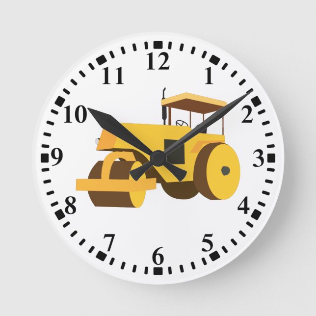 Road Roller Compactor Construction Truck Round Clock (Front)