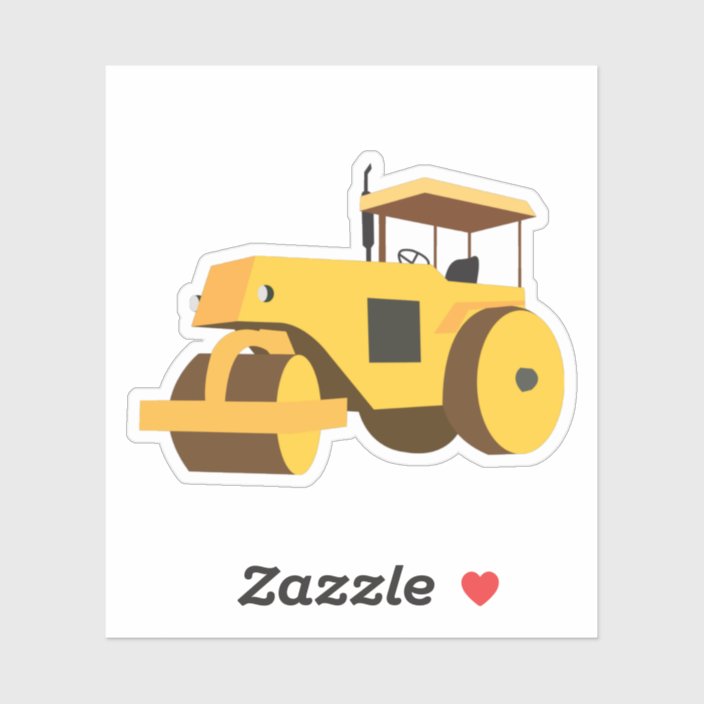 Road Roller Compactor Construction Truck Sticker Zazzle Com