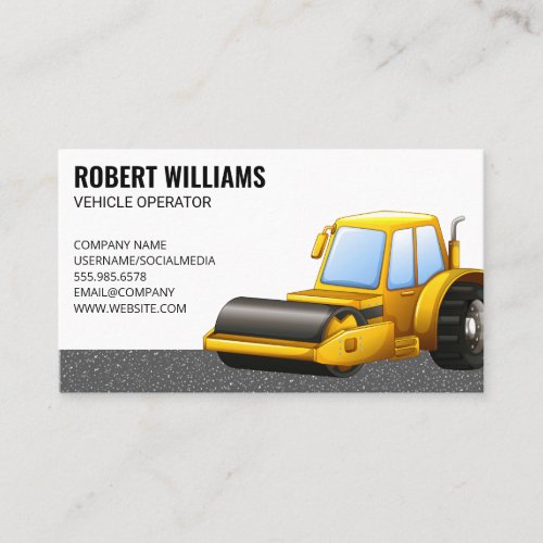 Road Roller  Construction Machinery Appointment Card
