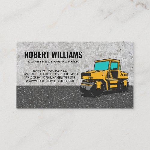 Road Roller  Heavy Machinery Operator  Appointment Card
