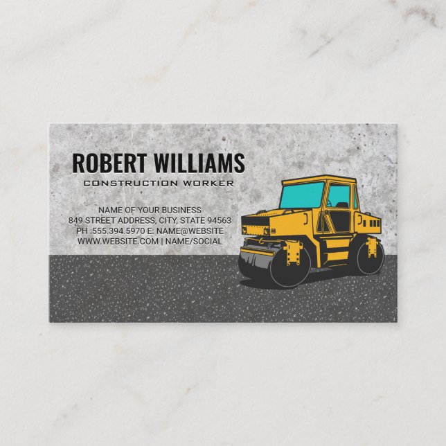 Road Roller | Heavy Machinery Operator  Appointment Card (Front)