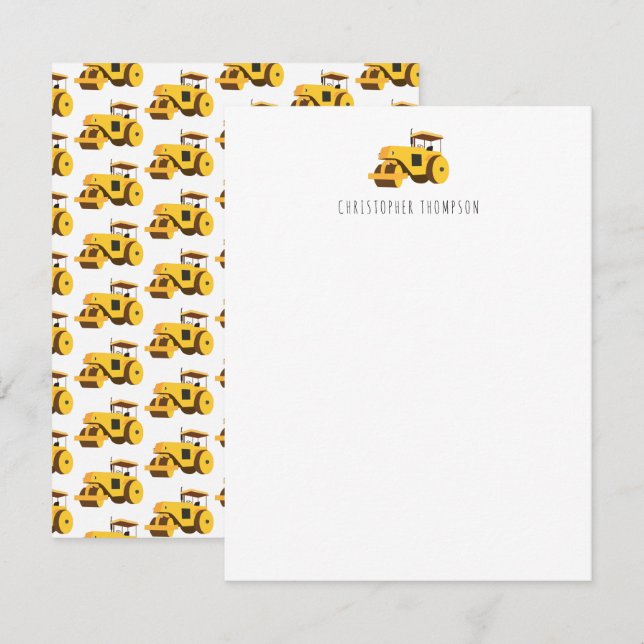 Road Roller Kids Construction Trucks Children's Note Card (Front/Back)