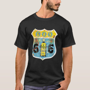 Road Route 66 Gas Vintage Retro Sign Truck Biker U T-Shirt