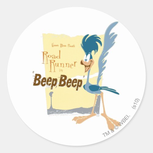 ROAD RUNNER BEEP BEEP CLASSIC ROUND STICKER