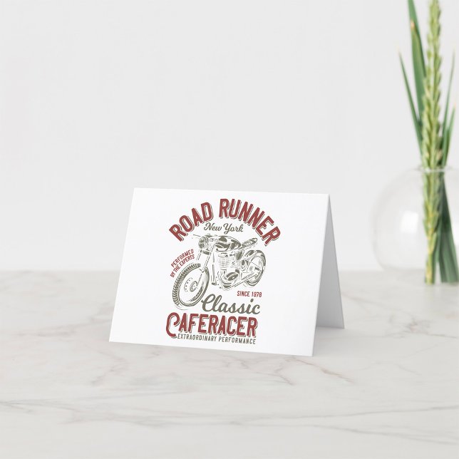Road Runner Cafe Racer New York Biker Thank You Card (Creator Uploaded)