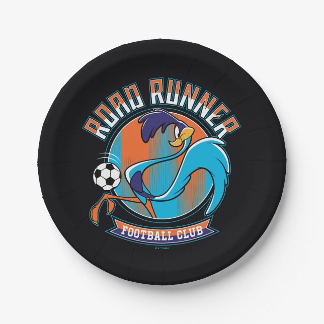 ROAD RUNNER™ Football Club Badge Paper Plates (Front)
