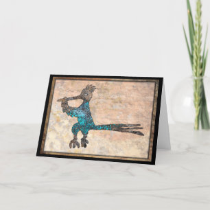 Road Runner Petroglyph New Mexico's State Bird Car Card