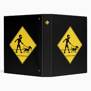 Road Sign- Alien Crossing 3 Ring Binder